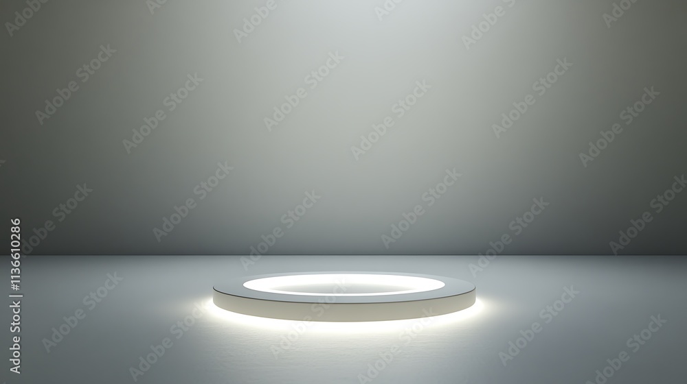 Abstract light gray surface with a glowing halo effect in the center Abstract light gray surface with a glowing halo effect in the center