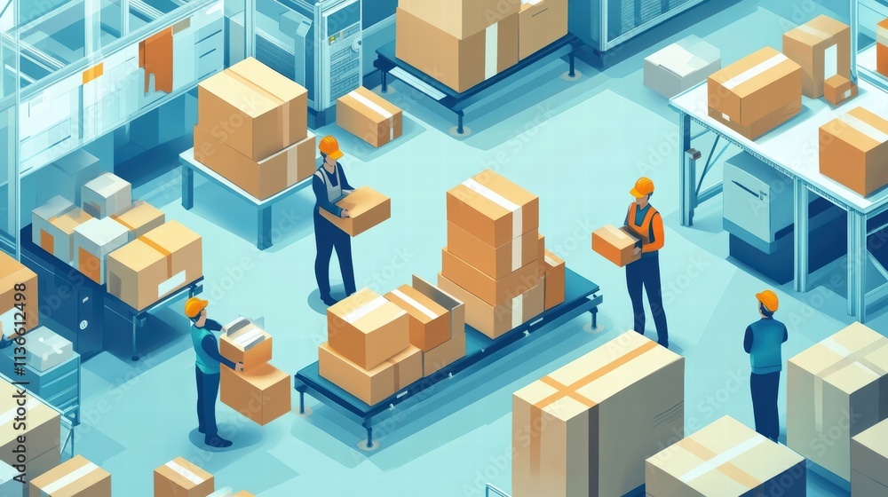 efficient warehouse workers managing inventory and logistics efficient warehouse workers managing inventory and logistics