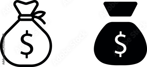 "Classic Money Bag Icon Design for Finance and Wealth"
