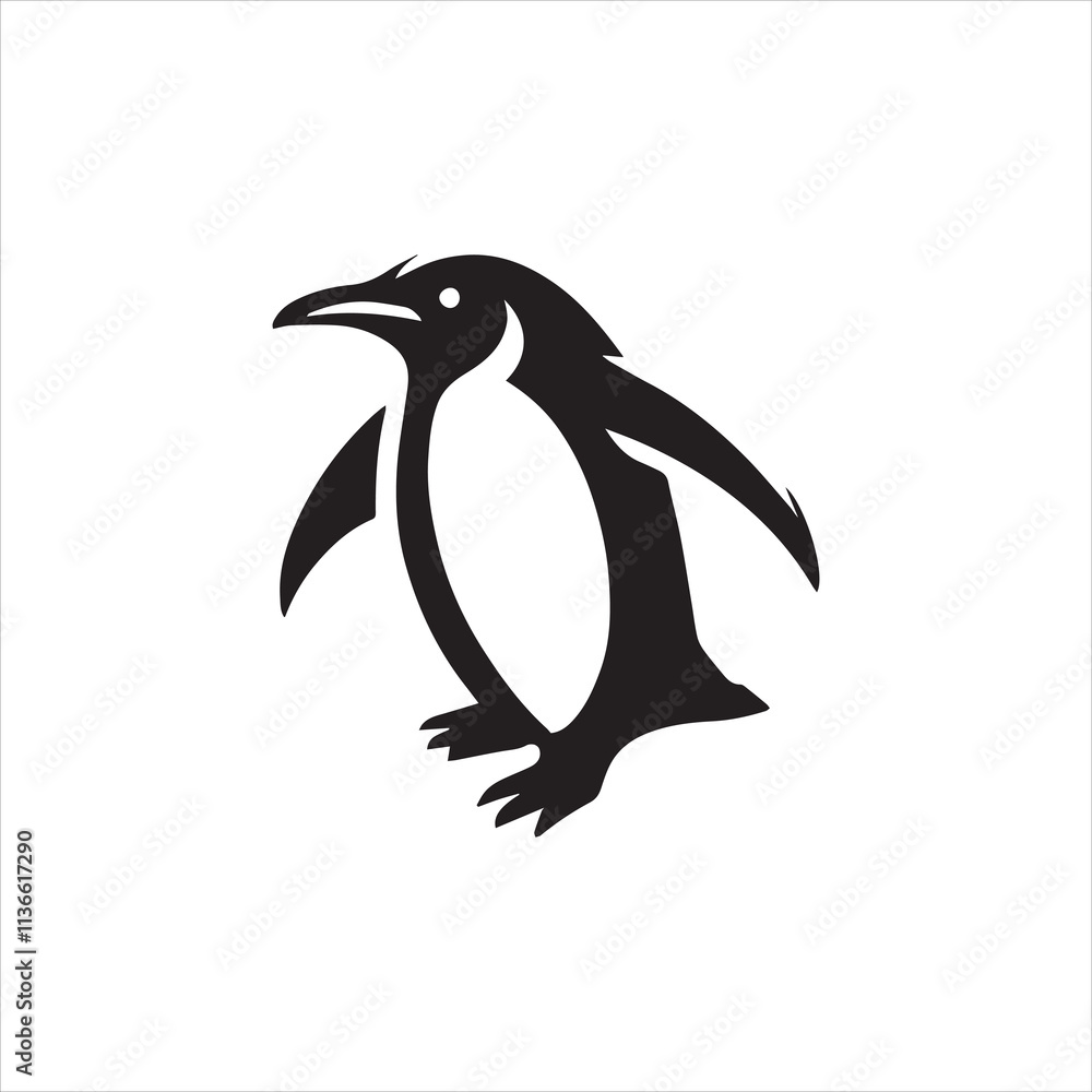 Naklejka premium penguin on a white background