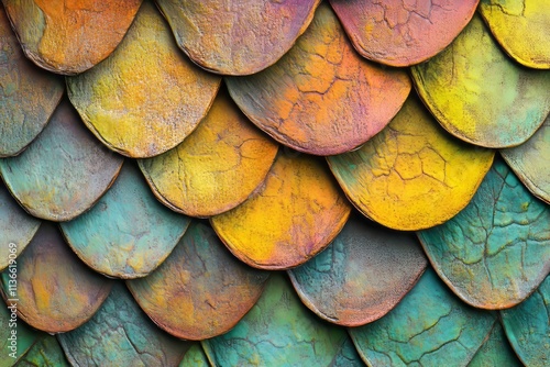 Wallpaper Mural Color-shifting chameleon scales showcase vibrant hues and intricate texture in a unique display of natural artistry Torontodigital.ca