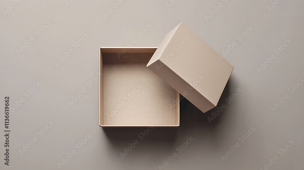 Cardboard postal, mailing box mockup with opened lid. Cardboard postal, mailing box mockup with opened lid.
