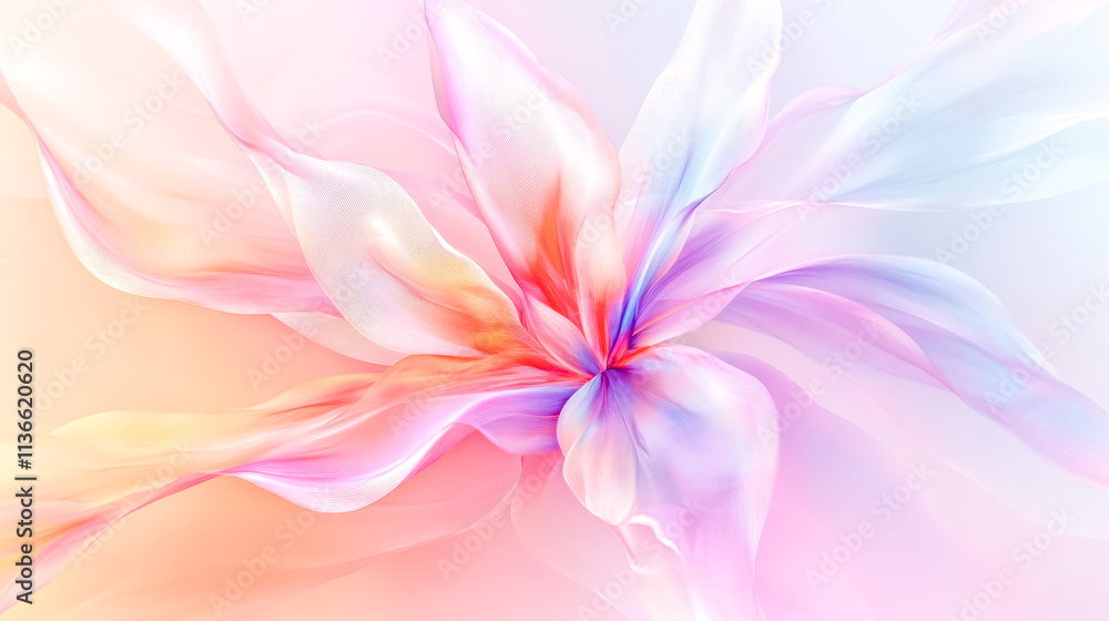 Hazy translucent colors creating an abstract flower with soft glow Hazy translucent colors creating an abstract flower with soft glow