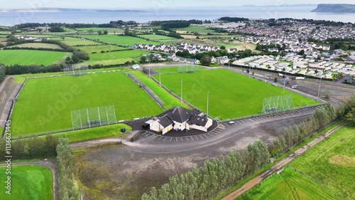 Aerial video of Páírc Mac Uílín Ballycastle GAC GAA Hurling Club Ballycastle Co Antrim Northern Ireland  photo