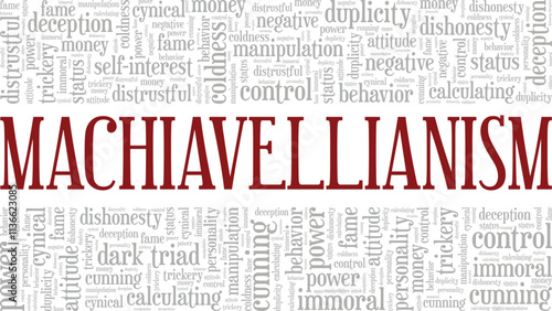 Machiavellianism word cloud conceptual design isolated on white background.