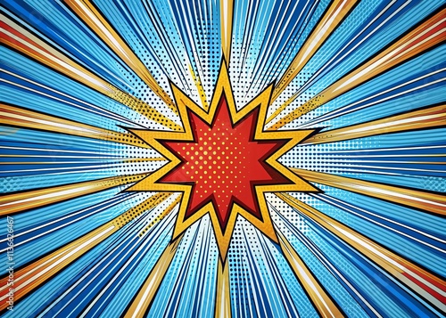 Speed Lines Background: Manga Action, Superhero Explosion, Comic Book Motion Effect