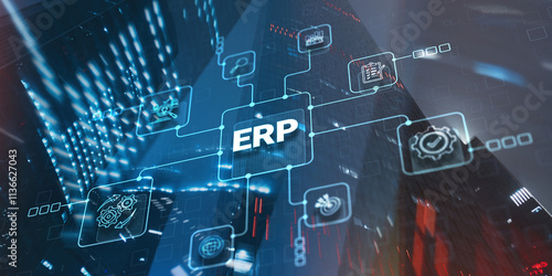 Enterprise Resource Planning ERP Management Business Technology Concept