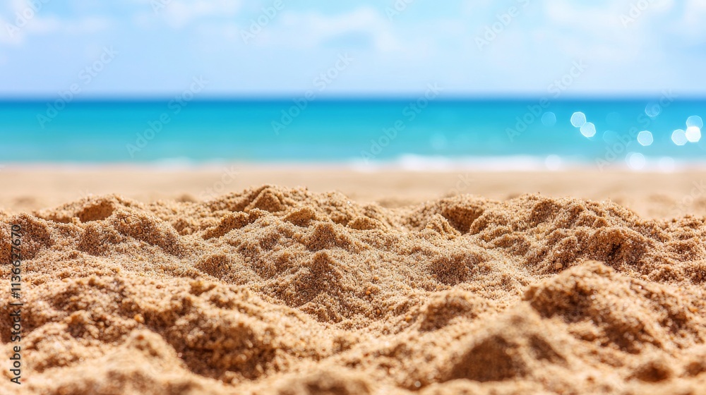 Beach Sand Texture and Ocean Background Sunny Day Photography Tranquil Setting Close-Up View Coastal Serenity Beach Sand Texture and Ocean Background Sunny Day Photography Tranquil Setting Close-Up View Coastal Serenity