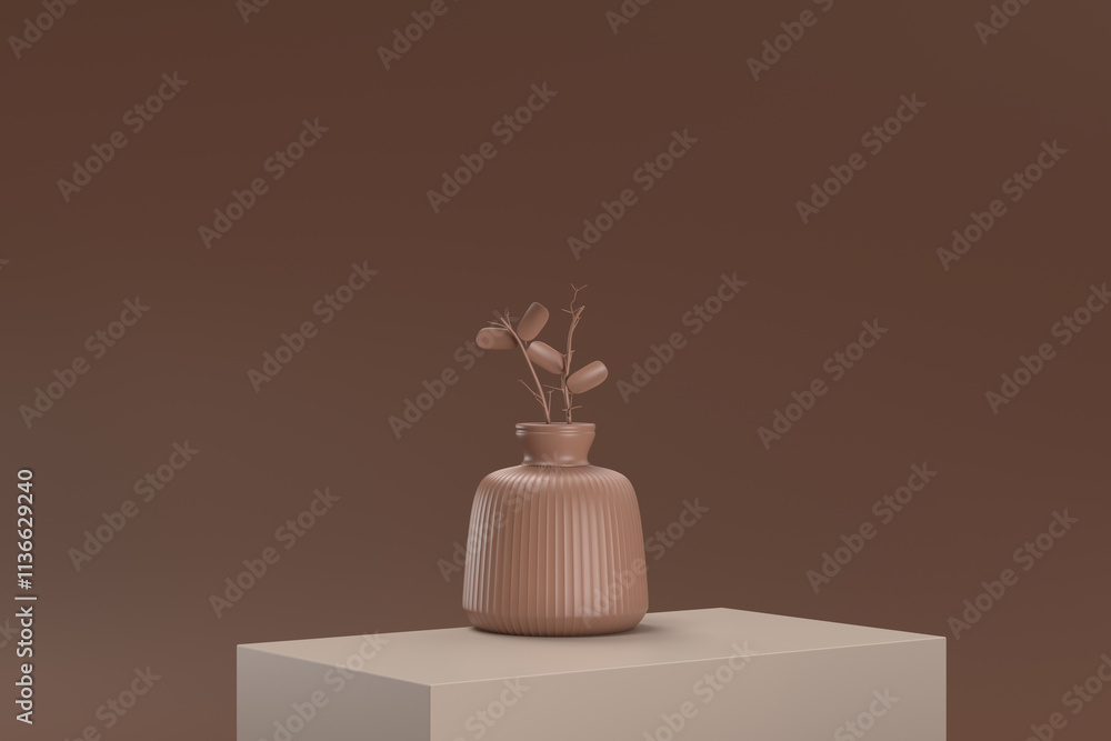 A vase with a brown background A vase with a brown background