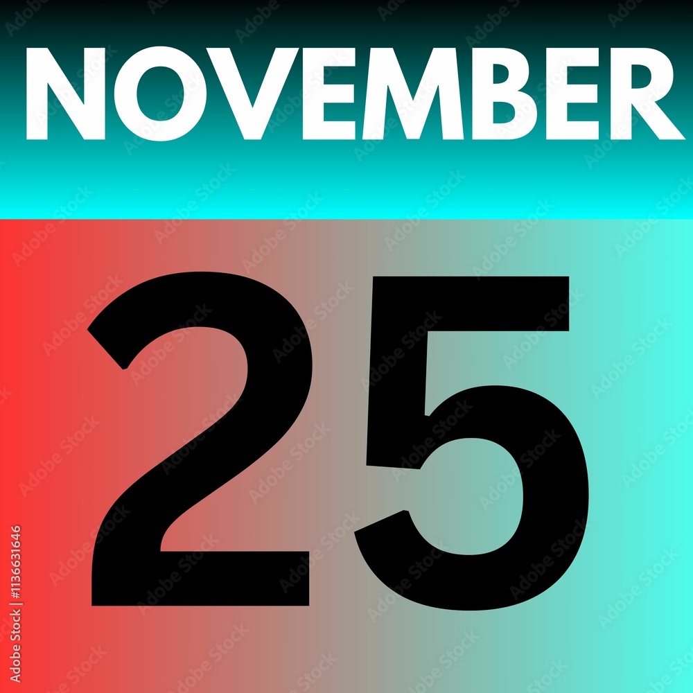 November 25 . gradient Style calendar .date ,day, month , the month of November November 25 . gradient Style calendar .date ,day, month , the month of November