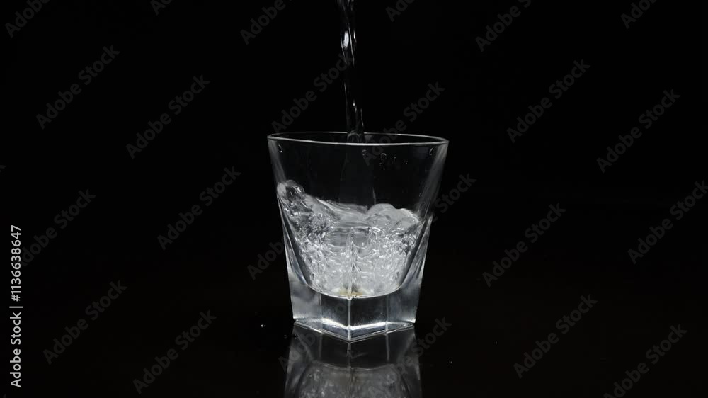Pure water is poured into a transparent glass cup. Slow motion
Pure water is poured into a transparent glass cup. Slow motion