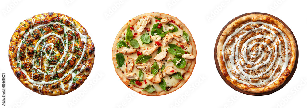 3 Different Shapes of Pizza Isolated on Transparent Background, Pizza Slices, Chicken Pizza, Vegetarian Pizza, Cheese Pizza, PNG 3 Different Shapes of Pizza Isolated on Transparent Background, Pizza Slices, Chicken Pizza, Vegetarian Pizza, Cheese Pizza, PNG