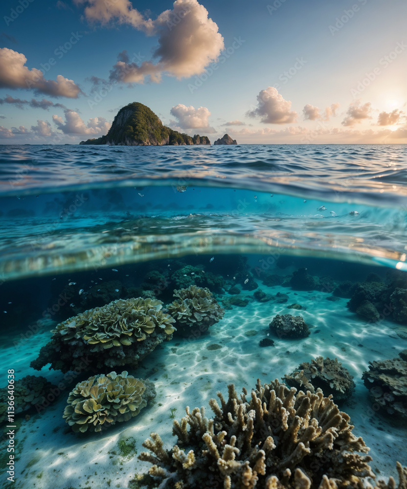 Obraz premium coral reef and sea