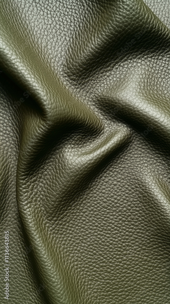 Olive green leather texture background, smooth and seamless
Olive green leather texture background, smooth and seamless