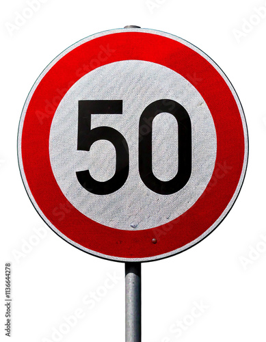 Obraz na płótnie speed limit 50 kmh sign isolated transparent background, w salonie