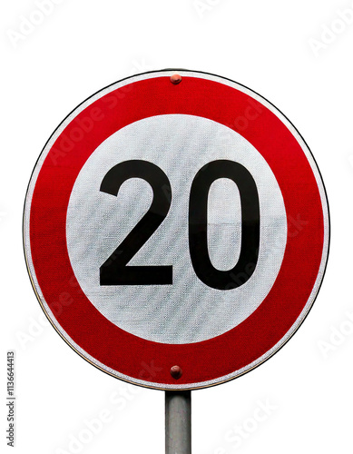 Obraz na płótnie speed limit 20 kmh sign isolated transparent background, germany traffic w salonie