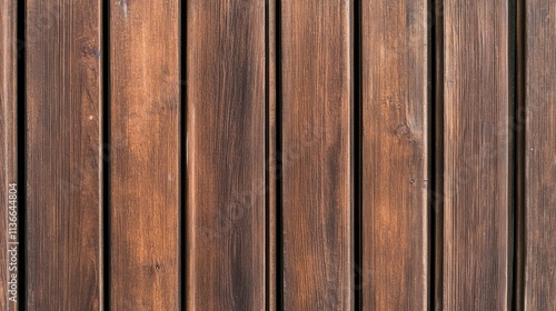 Close-Up of Old Wooden Fence, Showcasing Natural Grain and Texture with Subtle Weathering Marks, Rich Brown Stain for Depth and Character