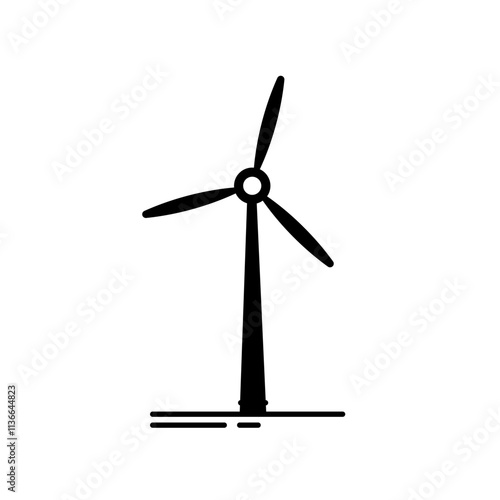 wind turbine, windmill - vector icon