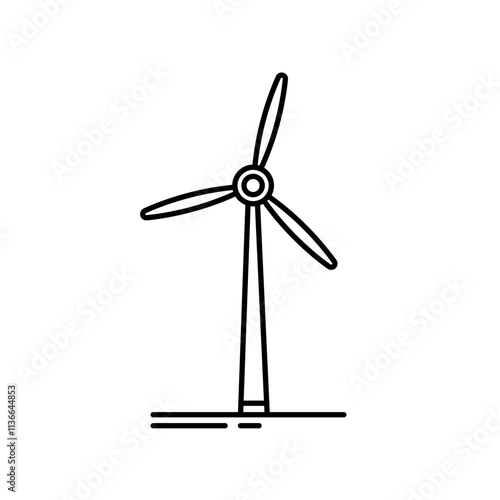 wind turbine, windmill - vector icon
