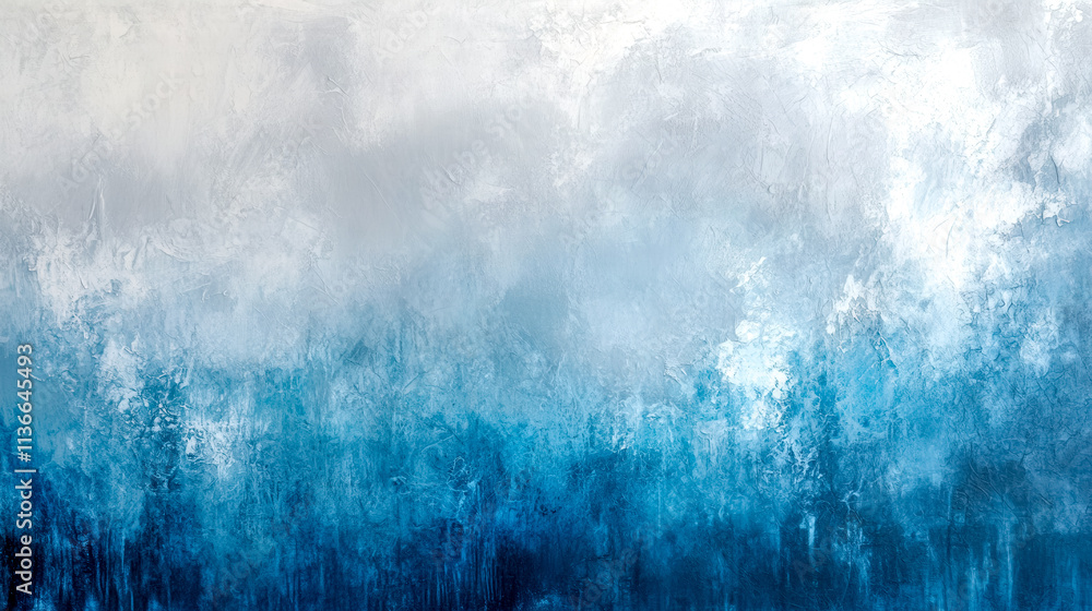 Cool icy shades of blue and gray blending together in abstract painting Cool icy shades of blue and gray blending together in abstract painting