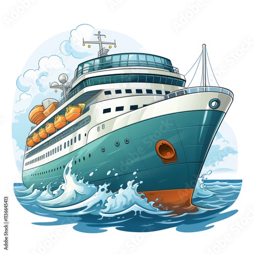 Wallpaper Mural ship on the sea By Generated AI Torontodigital.ca