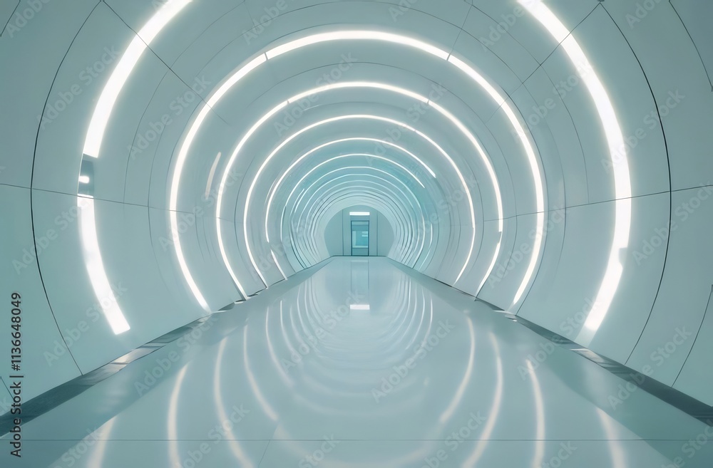 Illuminated tunnel with bright rings. Illuminated tunnel with bright rings.