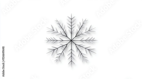 A beautifully designed black and white snowflake illustration on a white background, perfect for winter-themed projects, seasonal decorations, or graphic design elements