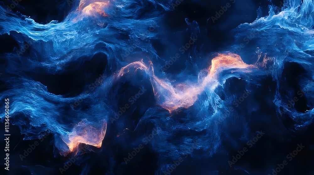 Abstract swirling blue and orange energy. Abstract swirling blue and orange energy.