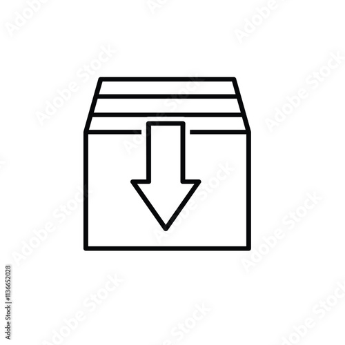 icon box. check out the package. closed, parcel box, cardboard box, gift box, delivery, symbol icon sign ui and ux design, line design style. vector design