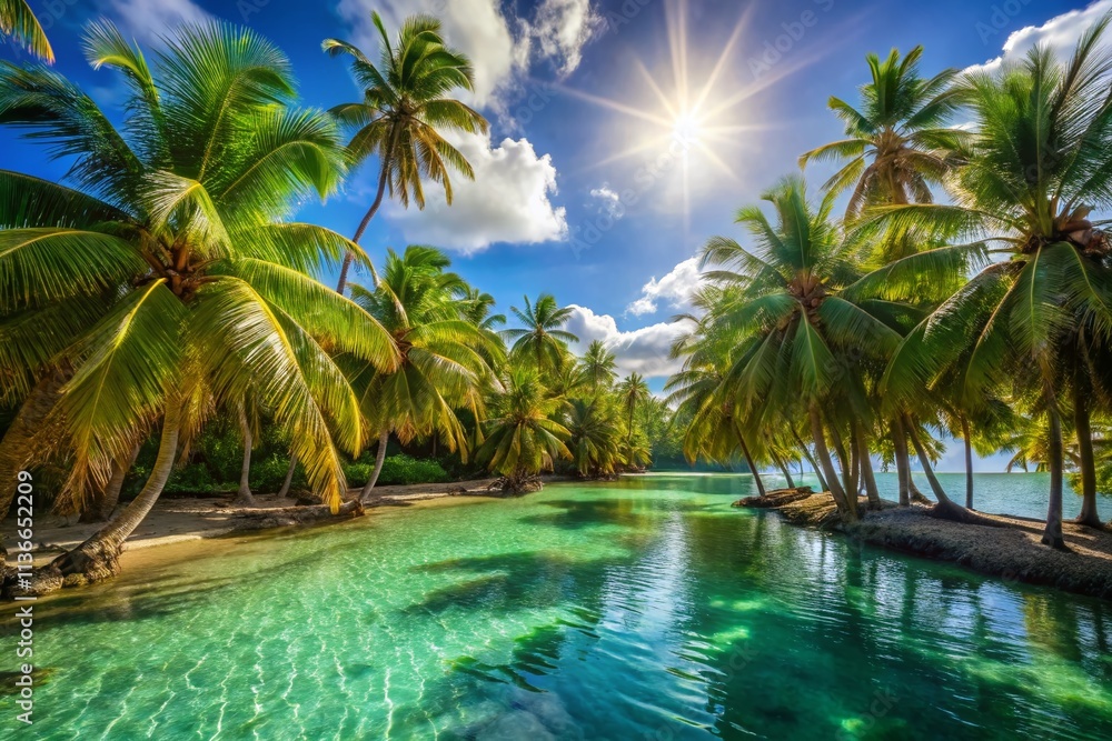 Tropical Beach Paradise: Lush Palms, Turquoise Waters, Idyllic Vacation Escape - Urban Exploration Photography Tropical Beach Paradise: Lush Palms, Turquoise Waters, Idyllic Vacation Escape - Urban Exploration Photography