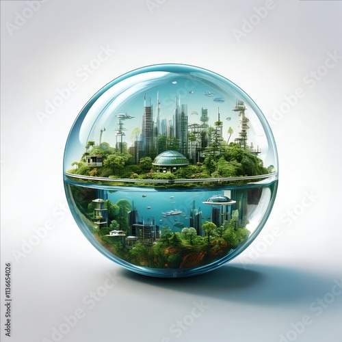 ガラス玉の中の未来都市