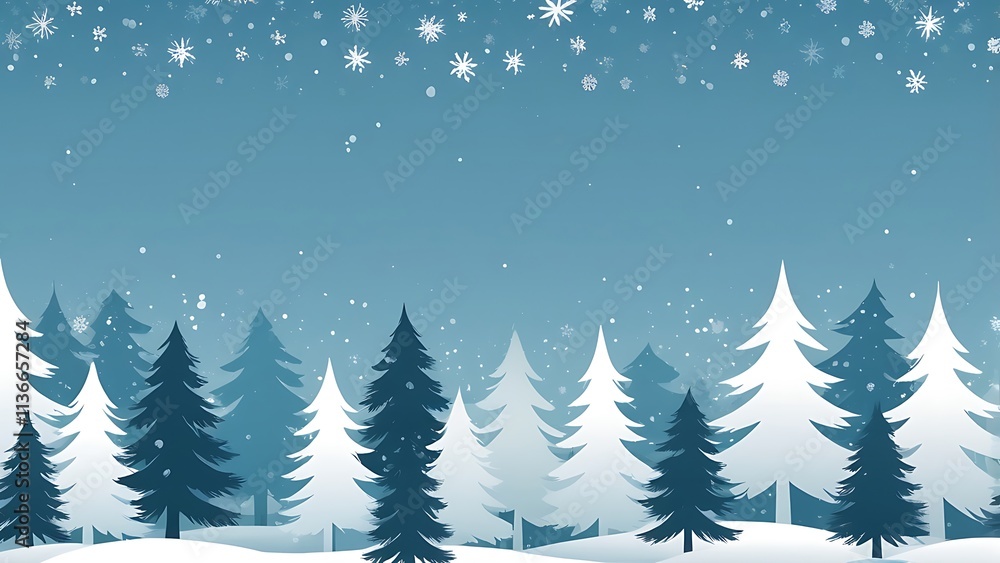 Winter Wonderland Snowy Forest Scene With Pine Trees Winter Wonderland Snowy Forest Scene With Pine Trees
