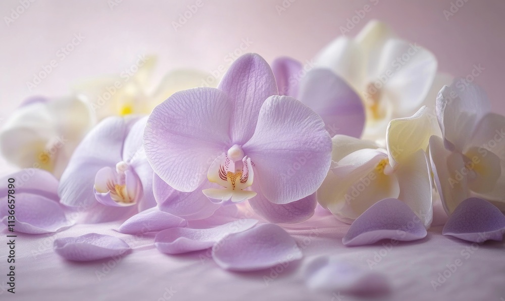 A bunch of flowers with purple and white petals A bunch of flowers with purple and white petals