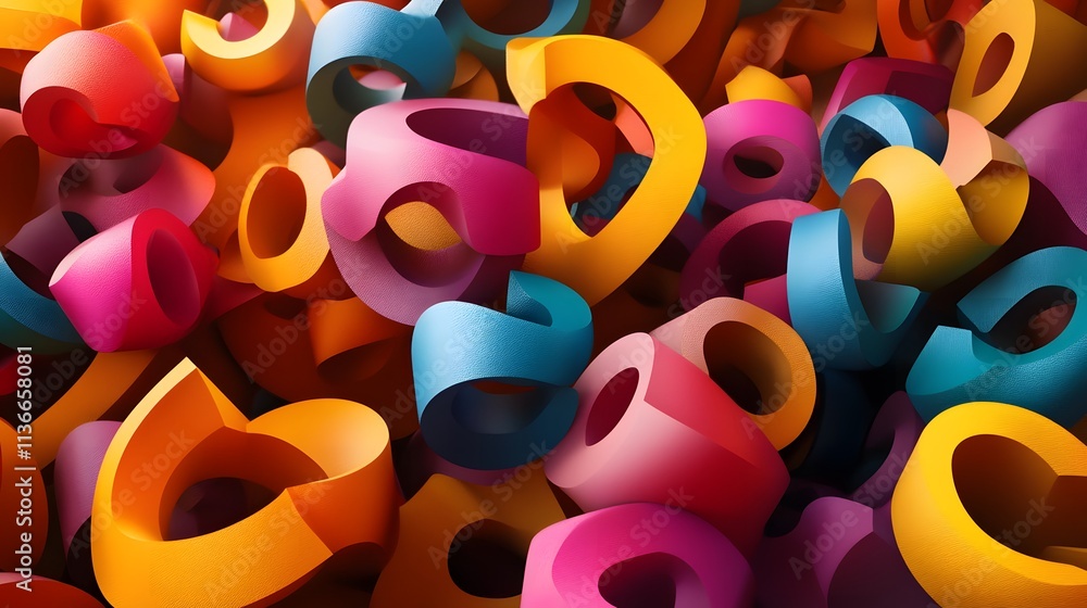 Fototapeta premium Abstract Colorful Swirling Three Dimensional Shapes