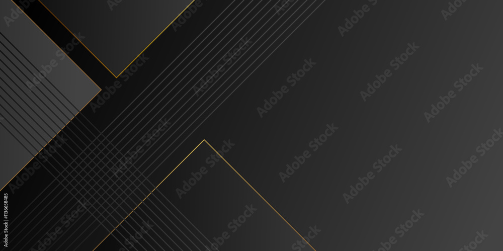 Dark Grey black gradient rectangle color golden stoke background. Dynamic textured geometric element design with diagonal line. geometry shine and layer element vector for presentation Illustration. Dark Grey black gradient rectangle color golden stoke background. Dynamic textured geometric element design with diagonal line. geometry shine and layer element vector for presentation Illustration.