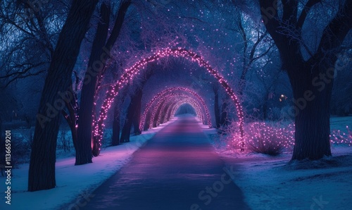 Wallpaper Mural A walkway with lights on it Torontodigital.ca