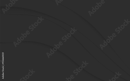 Dark gray wavy background abstract design black wave curve