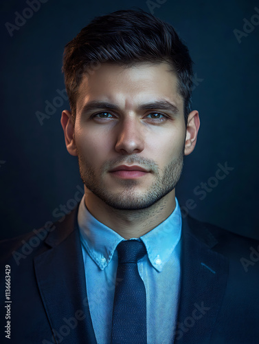 Wallpaper Mural Male portrait ID card photo on gray background Torontodigital.ca