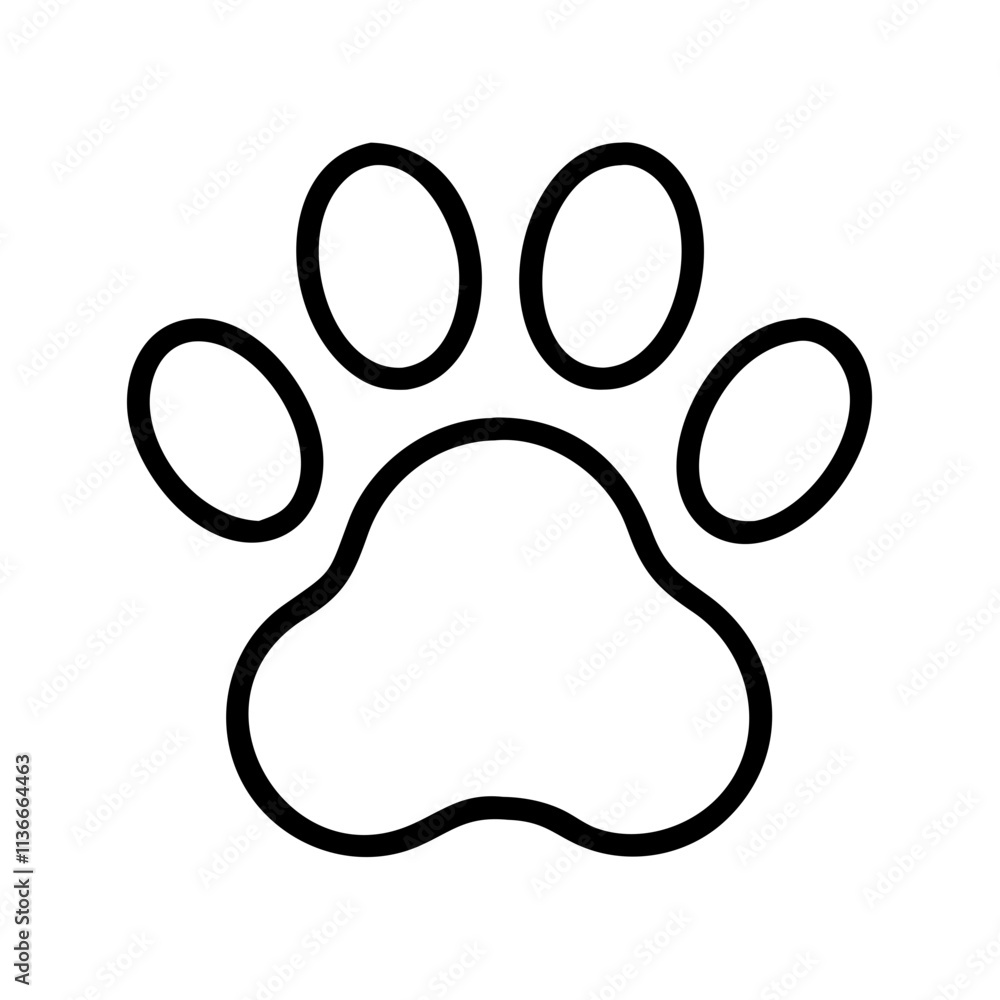 paw print icon, cat day line art, cat day icon - simple black line art icon of paw print, symbolizing cat day celebrations. cat day vector art. paw print icon, cat day line art, cat day icon - simple black line art icon of paw print, symbolizing cat day celebrations. cat day vector art.
