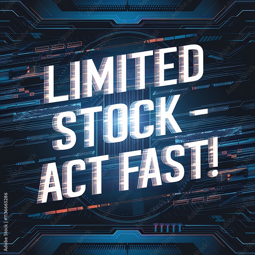 Fototapeta premium Limited Stock Act Fast Digital Announcement