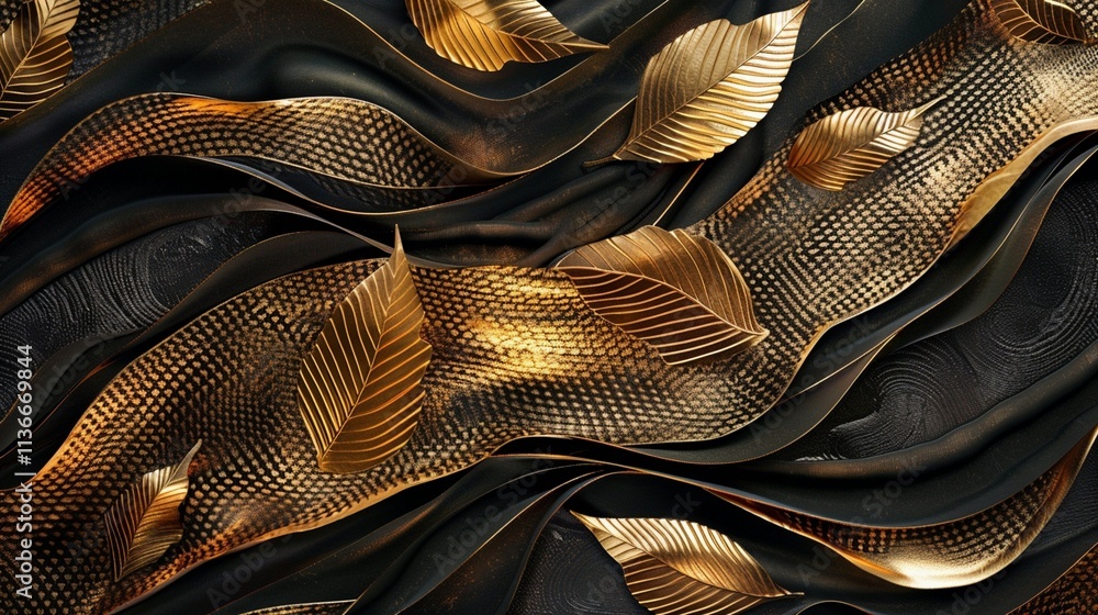 Naklejka premium modern wall fram for canvas art luxurious leaves 3D decor for home walls 