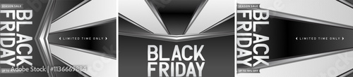 Black Friday background with arrows, Label Season Sale on abstract monochrome background with arrows silver color. Black Friday signs for advertising, promotion shop, web banner, brochure and flyer

