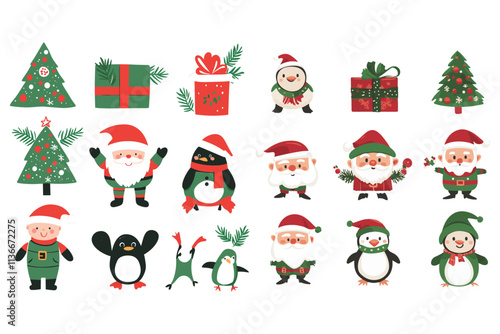 Merry Christmas Day Decoration Elements Vector Art, Icons and Graphics