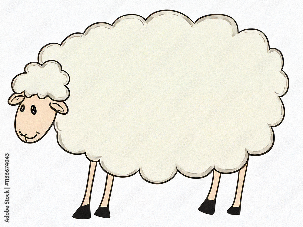 weißes Schaf was wie eine Wolke aussieht, kindlich gezeichnet, spielerisch, Kunst, design weißes Schaf was wie eine Wolke aussieht, kindlich gezeichnet, spielerisch, Kunst, design