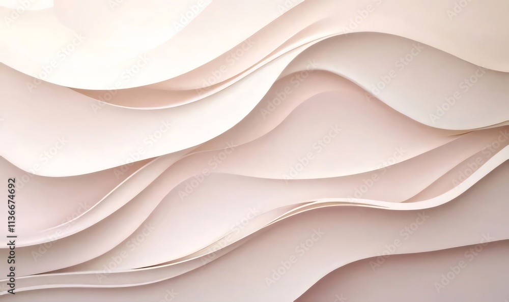 Abstract paper waves, light pink background. Abstract paper waves, light pink background.