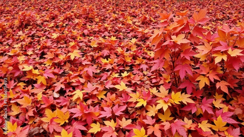 Vibrant autumn leaves in shades of red, orange, and yellow covering the forest floor, natural, beauty, seasonal Vibrant autumn leaves in shades of red, orange, and yellow covering the forest floor, natural, beauty, seasonal