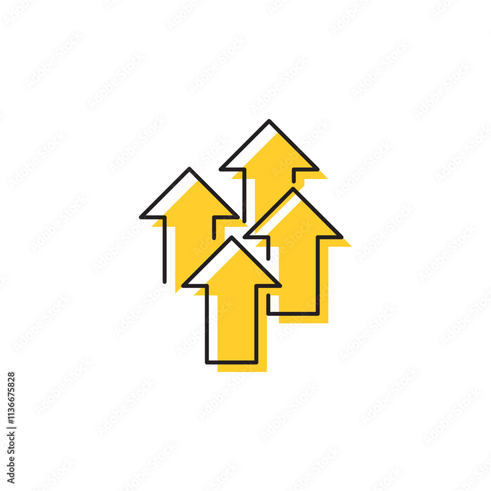 Up arrow motivational success growth icon symbol design vector Up arrow motivational success growth icon symbol design vector