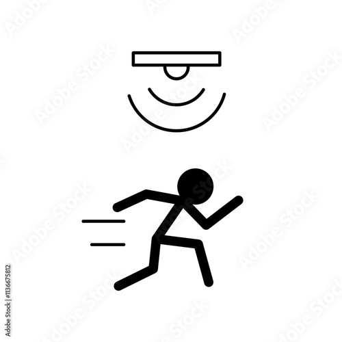 Motion sensor security run icon symbol design vector