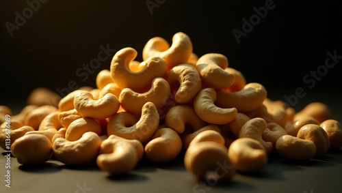 Cashews: Delicious, crunchy, and nutritious nuts. Perfect for healthy snacking, cooking, or gourmet treats. Enjoy roasted, salted, or raw for any occasion. photo