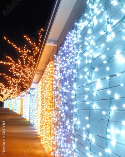 Celebrating the Festival of Lights With Vibrant Displays and Shimmering Decorations photo